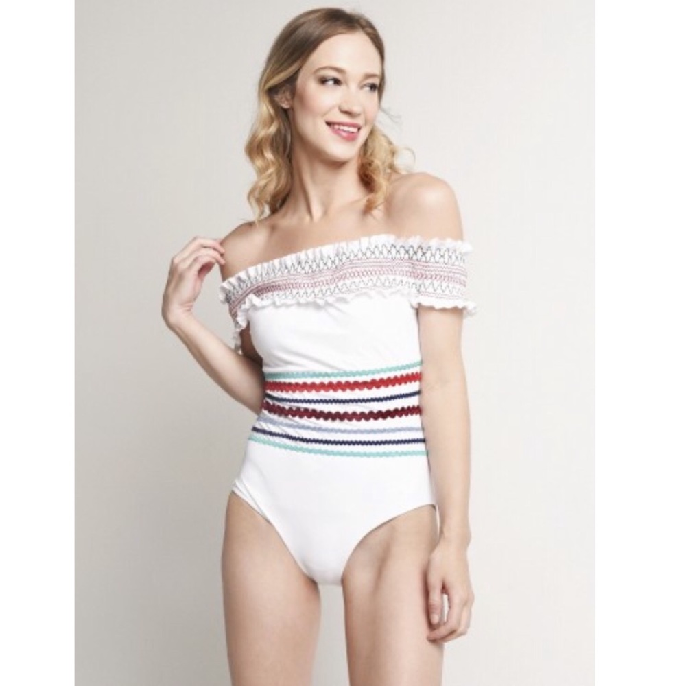 Ipanema Smocked Off-Shoulder One Piece